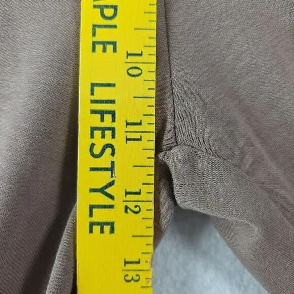 Scoop Front Seamed Wide Leg Pants Woman's XS Brown Pockets Casual Business NWT - Picture 4 of 9